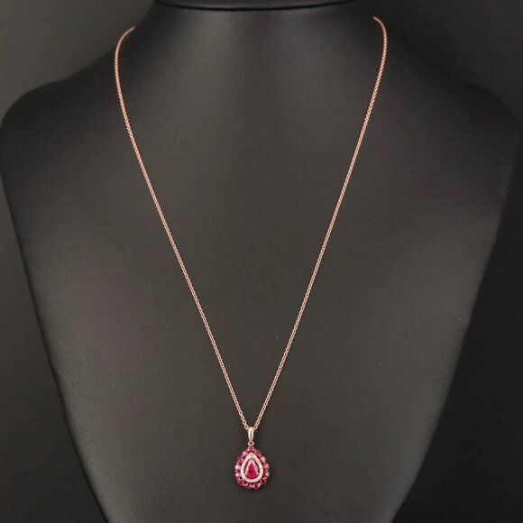 Certified + Warranty / NEW / EFFY Ruby & Diamond Necklace / 14K - Picture 5 of 7